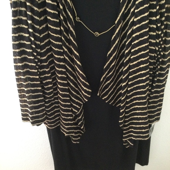Jessica Howard NWT Black & Tan Jacket Dress With Attached Necklace Wedding W24 - Picture 2 of 8